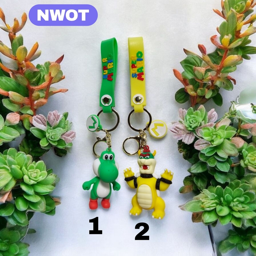 (Pick 1) Super Mario Keychains Yoshi or Bowser